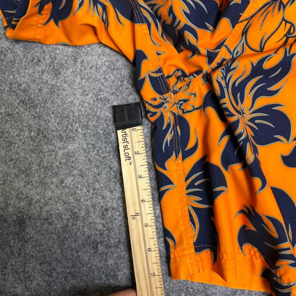 No Boundaries Y2K Orange Floral Flame Board Shorts Baggy Skater Mens Size Large